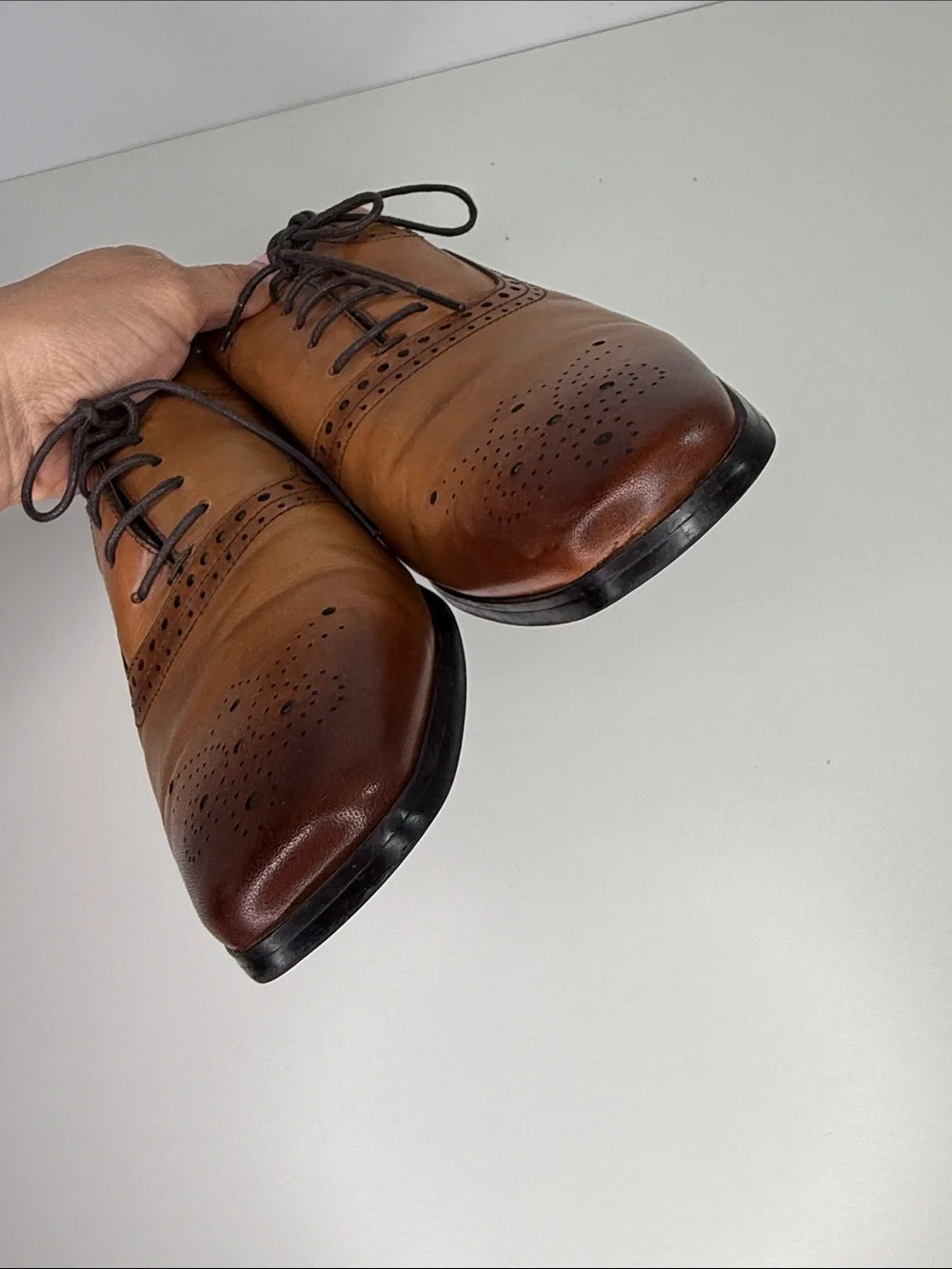 Marco Vittorio brown leather oxford dress shoes size men’s 9 business Italian